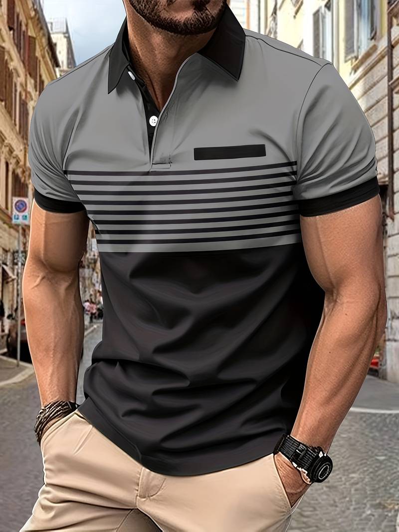 Men's Short-Sleeved Polo Shirt Elegant Design