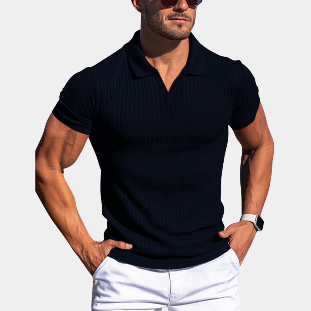 Men's Classic Ribbed Polo Shirt