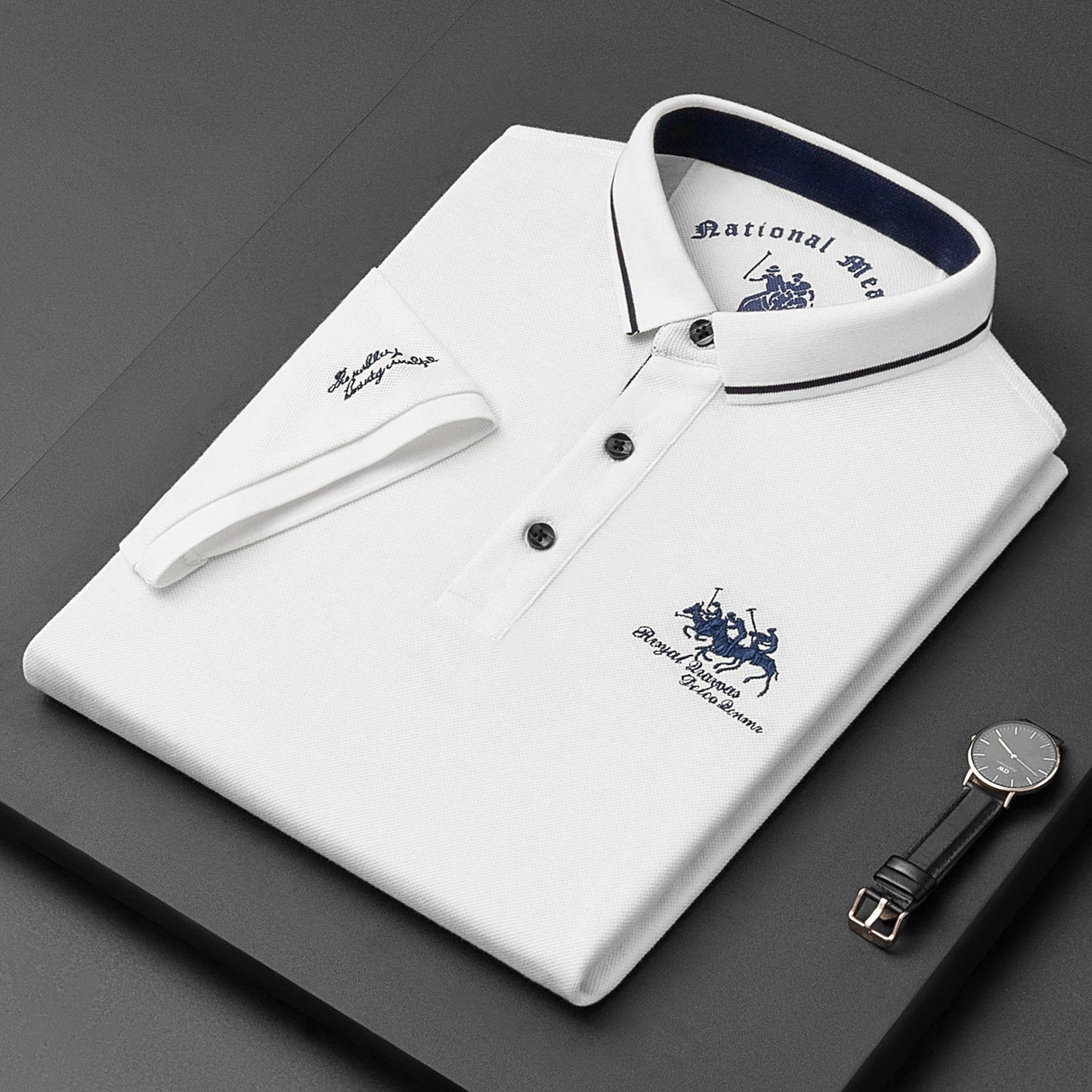 Men's Classic Polo Shirt with Button Placket