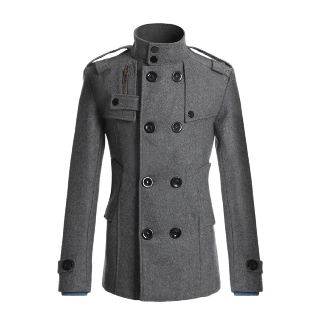 Women's Warm Textured Double-Breasted Dress