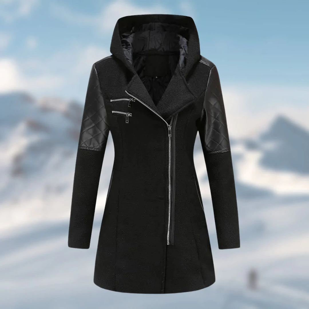 Trendy Hooded Jacket Mid-Length Zipper