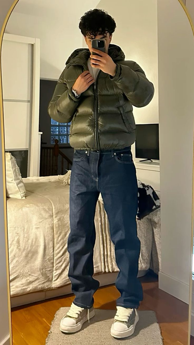 Men's Short Winter Jacket Hooded Warm