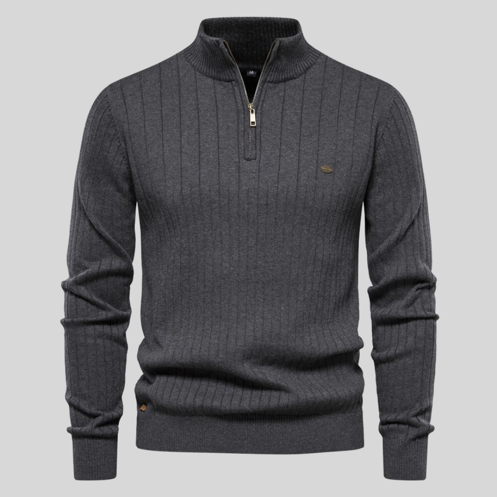 Men's Long-Sleeve Stand-Up Collar Winter Sweater