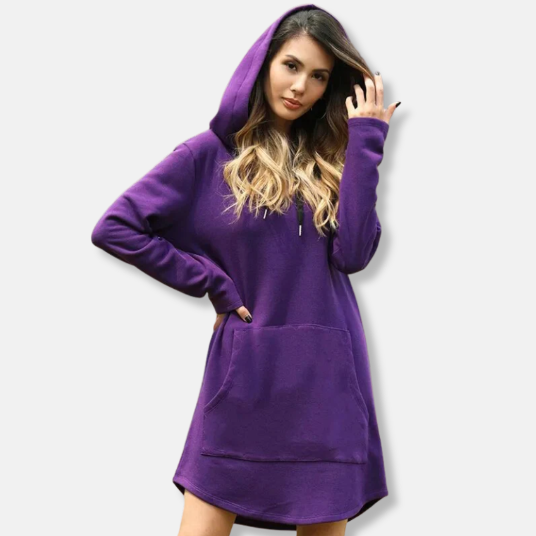 Hooded Sweatshirt Dress Comfortable Cotton