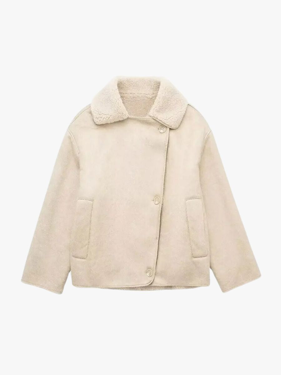 Modische Lederjacke Fleece Innenleben