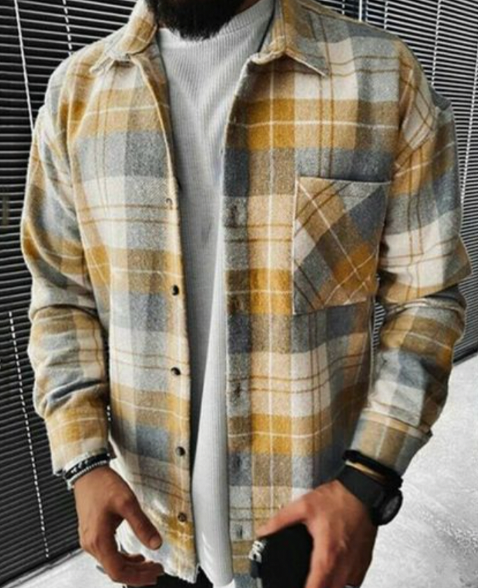 Men's Modern Fit Plaid Shirt