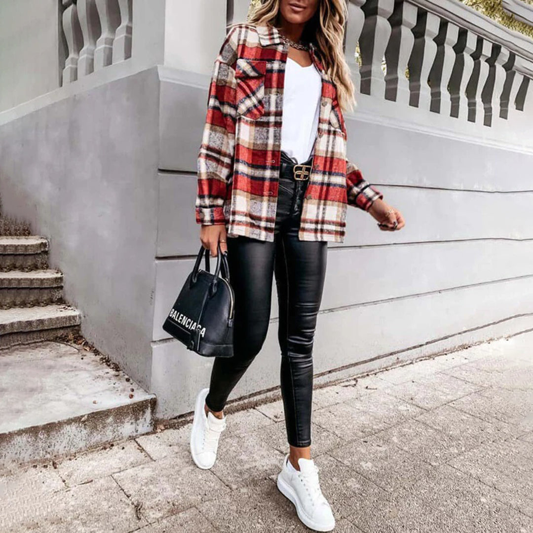 Women's Warm Plaid Autumn Jacket