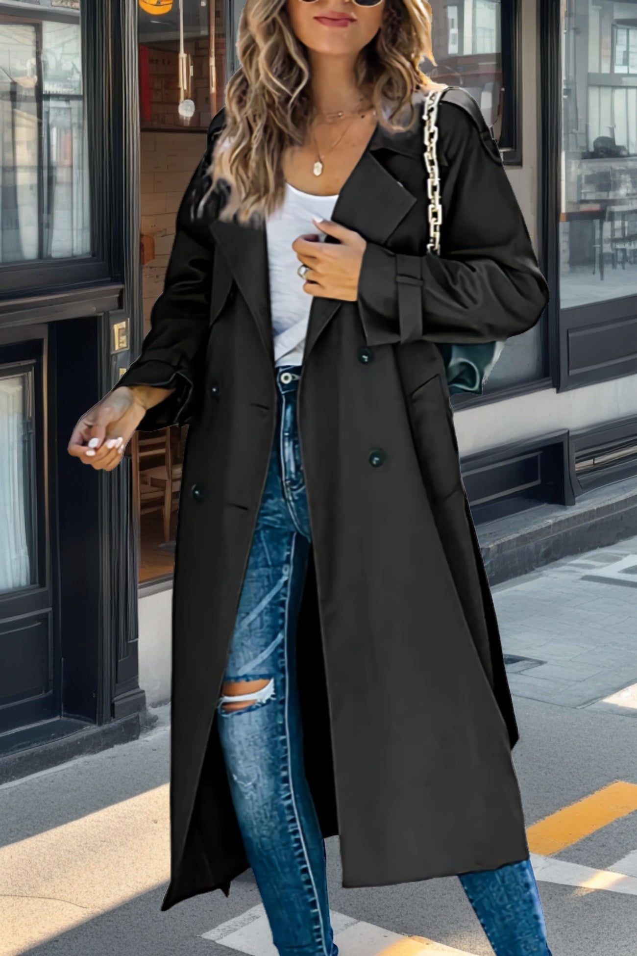 Women's Classic Double-Breasted Trench Coat
