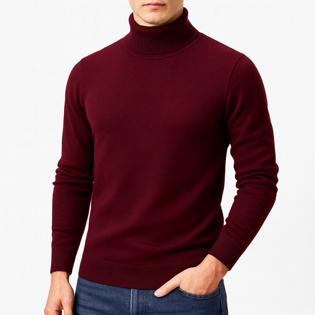 Men's simple turtleneck sweater
