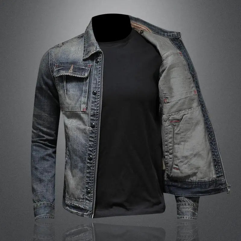 Herren Jeansjacke Retro Style - IdealeKleiden