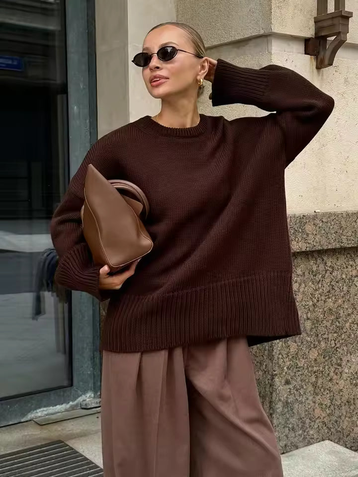 Women's Long-Sleeved Crew Neck Pullover