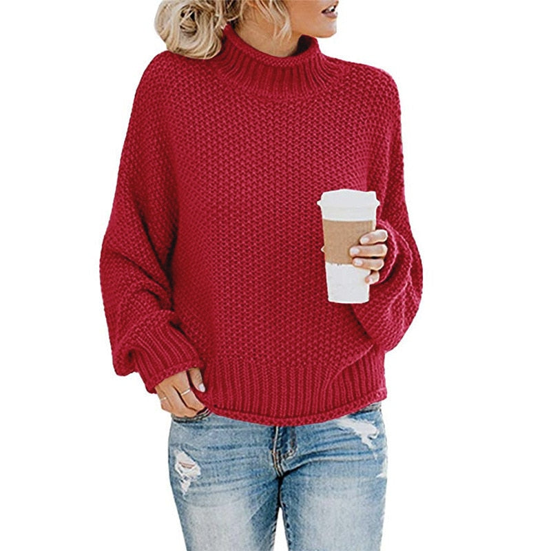 Soft Hand-Knitted Turtleneck Sweaters