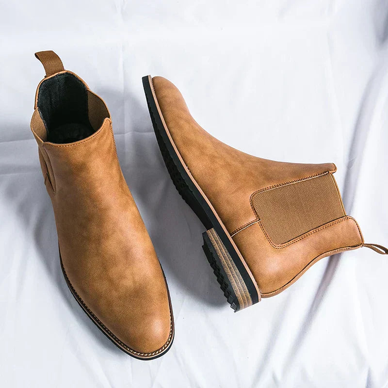Men's Elastic Ankle-High Pull-On Boots