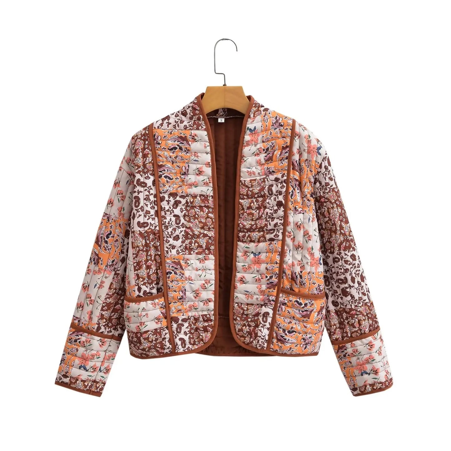 Stylish Women's Floral Print Winter Coat