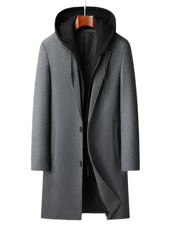 Men's Winter Coat Detachable Hood Coat
