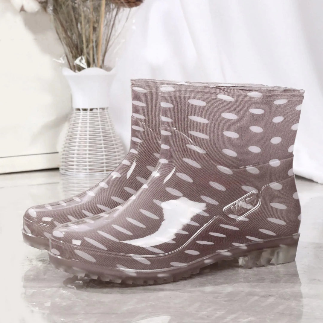Waterproof Rubber Boots Mid-Calf Printed Non-Slip