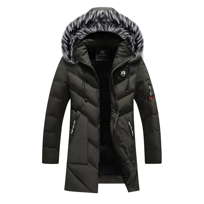 Men's Winter Parka Long Fluffy Hood Design