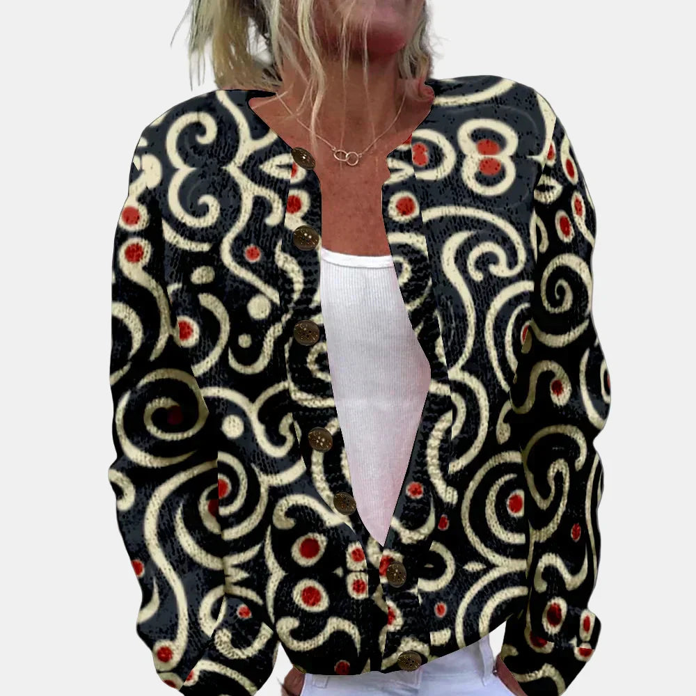 Stilvolle Strickjacke Mit Kühlem Design - IdealeKleiden