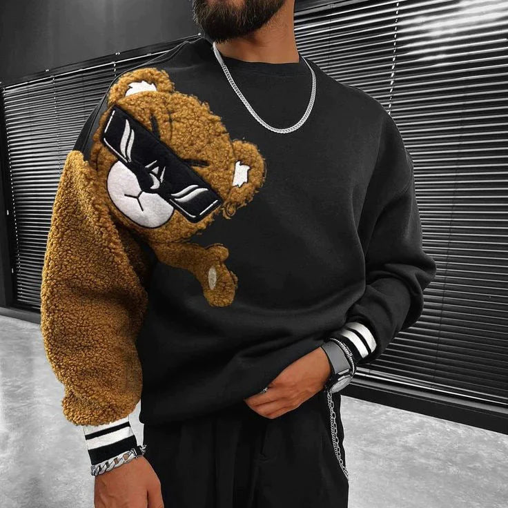 Men's Sweater with Teddy Bear Design