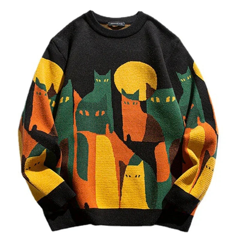 Men's Sweater Colorful Knitted Modern