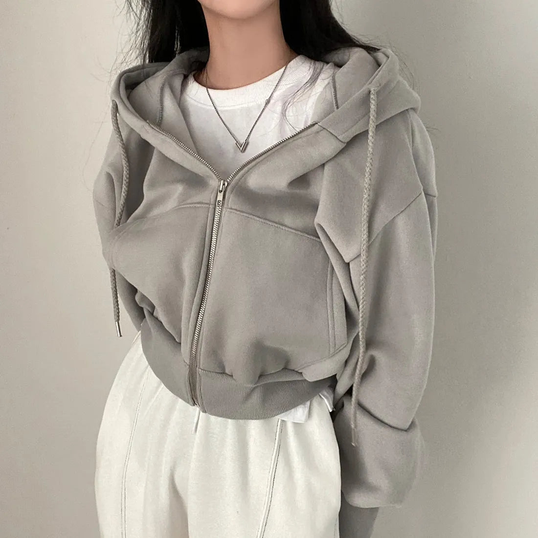 Emy - Oversized Zip-Up Sweatshirts