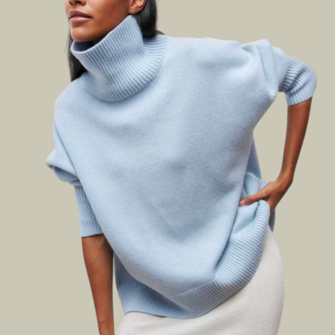 Comfortable Women's Loose-Fit Turtleneck Sweater