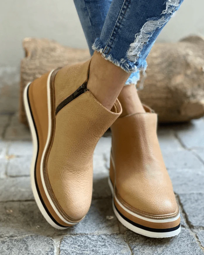 Keilstiefeletten Damen Hochhackig Elegant