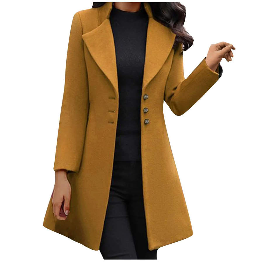Stylish women's coat with buttons Modern
