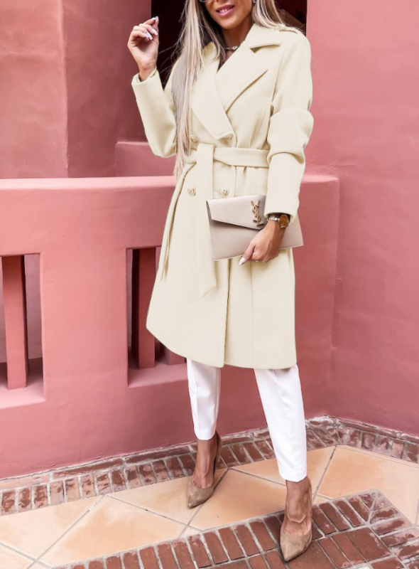 Elegant Women's Coat with Modern Belt