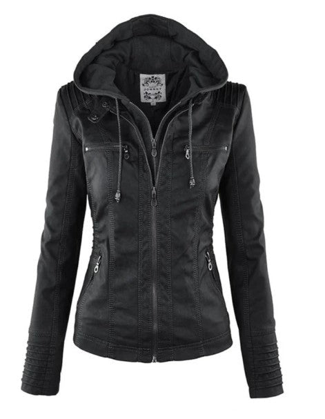 Women's Black Leather Jacket Style