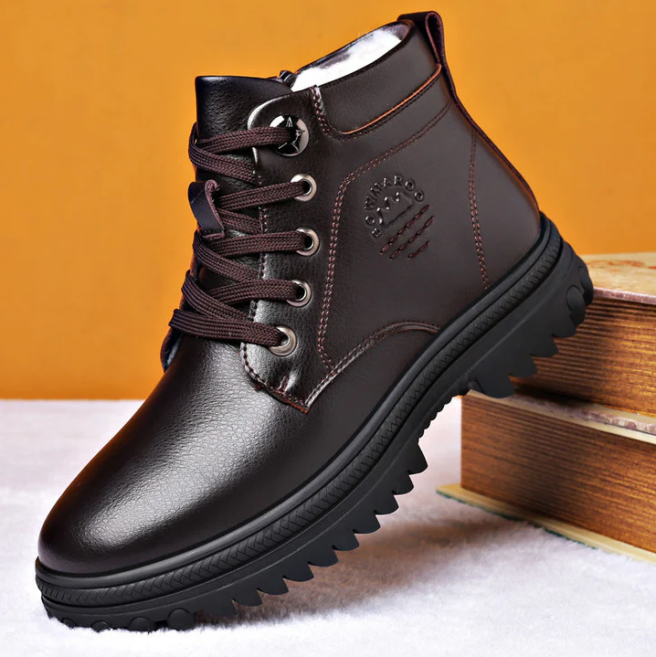 Men's Winter Boots Warm Waterproof Leather