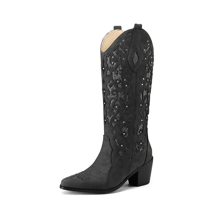 Western Stiefel Damen Elegant Stickerei