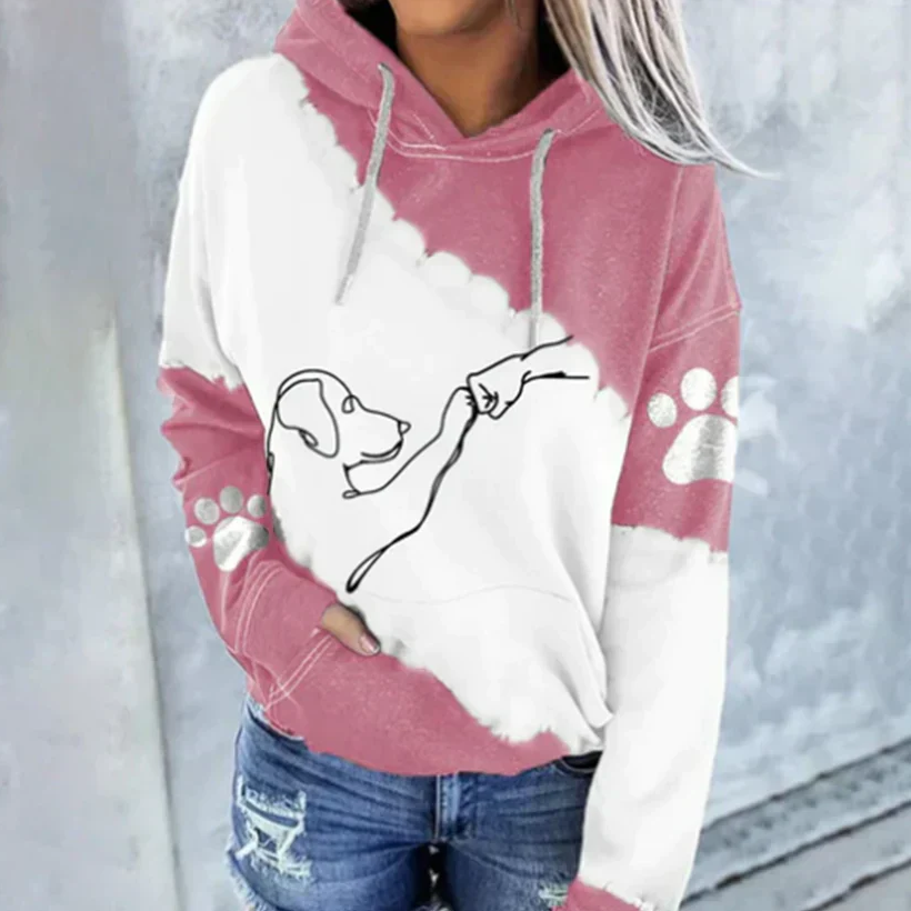 Women's Funny Dog Print Hoodie