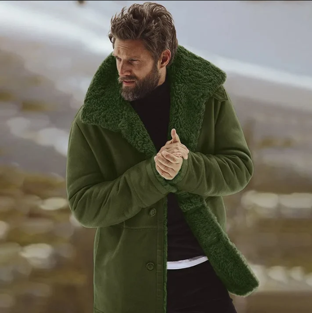 Winter Coat with Fur Collar Luxury Design
