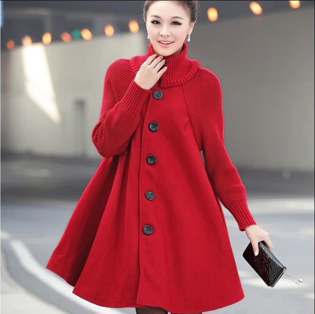 Women's Winter Coat Turtle Neck Jumper Style