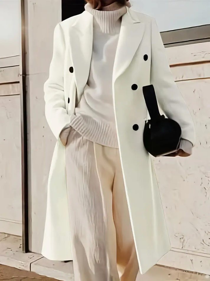 Women's Double-Breasted Leather Jacket with Hood