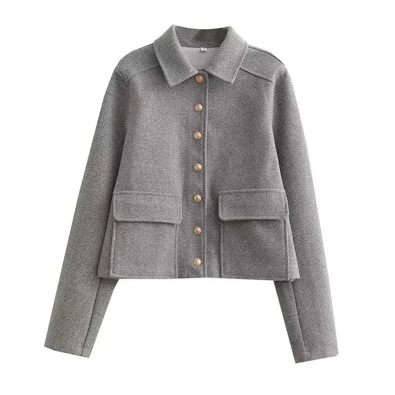Women's Short Jacket Smart Casual Modern Buttons