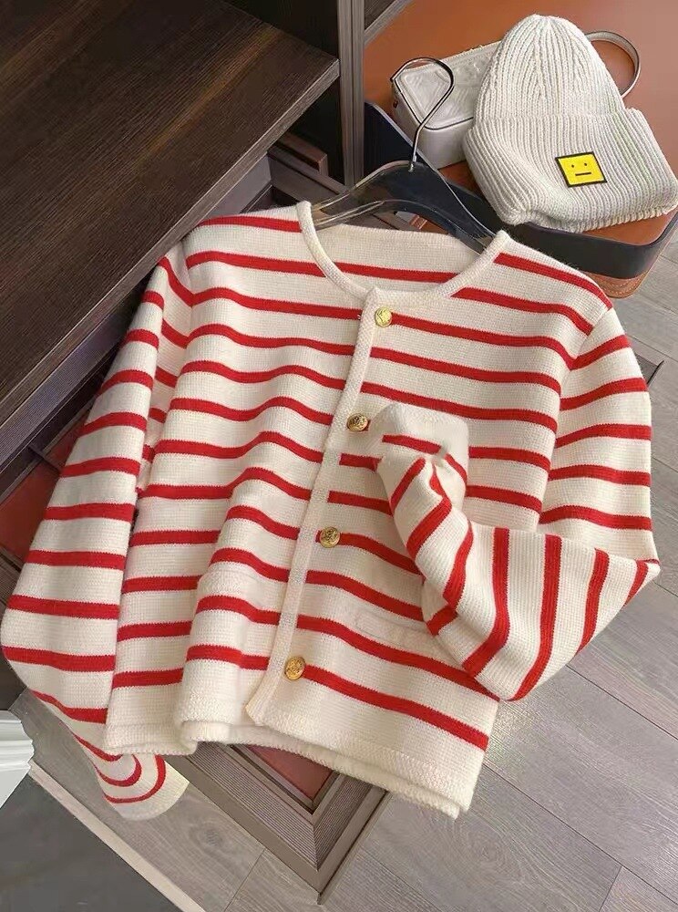 Striped Vest for Women, Elegant and Short
