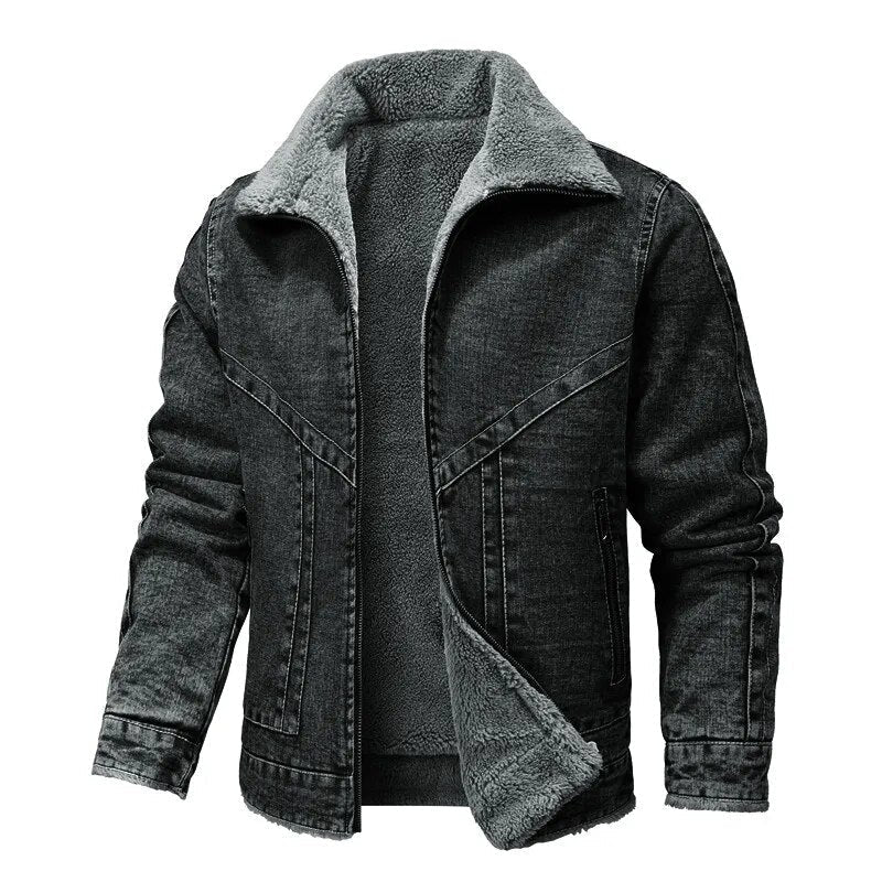 Fashionable Denim Fleece Jacket