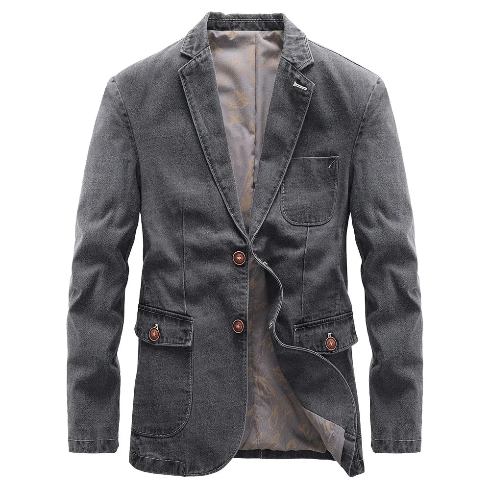 Men's Denim Blazer Casual Style