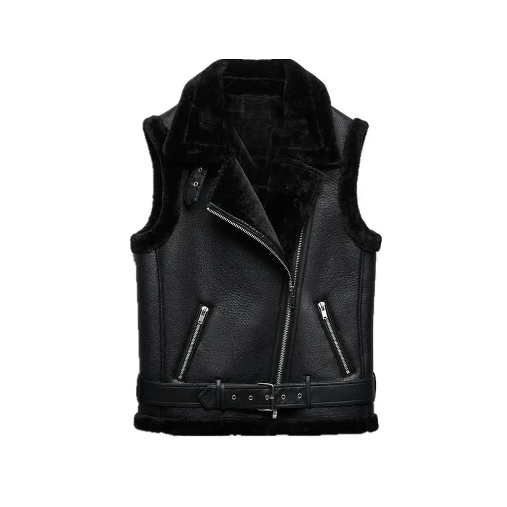 Women's Leather Bodywarmer Warm & Stylish