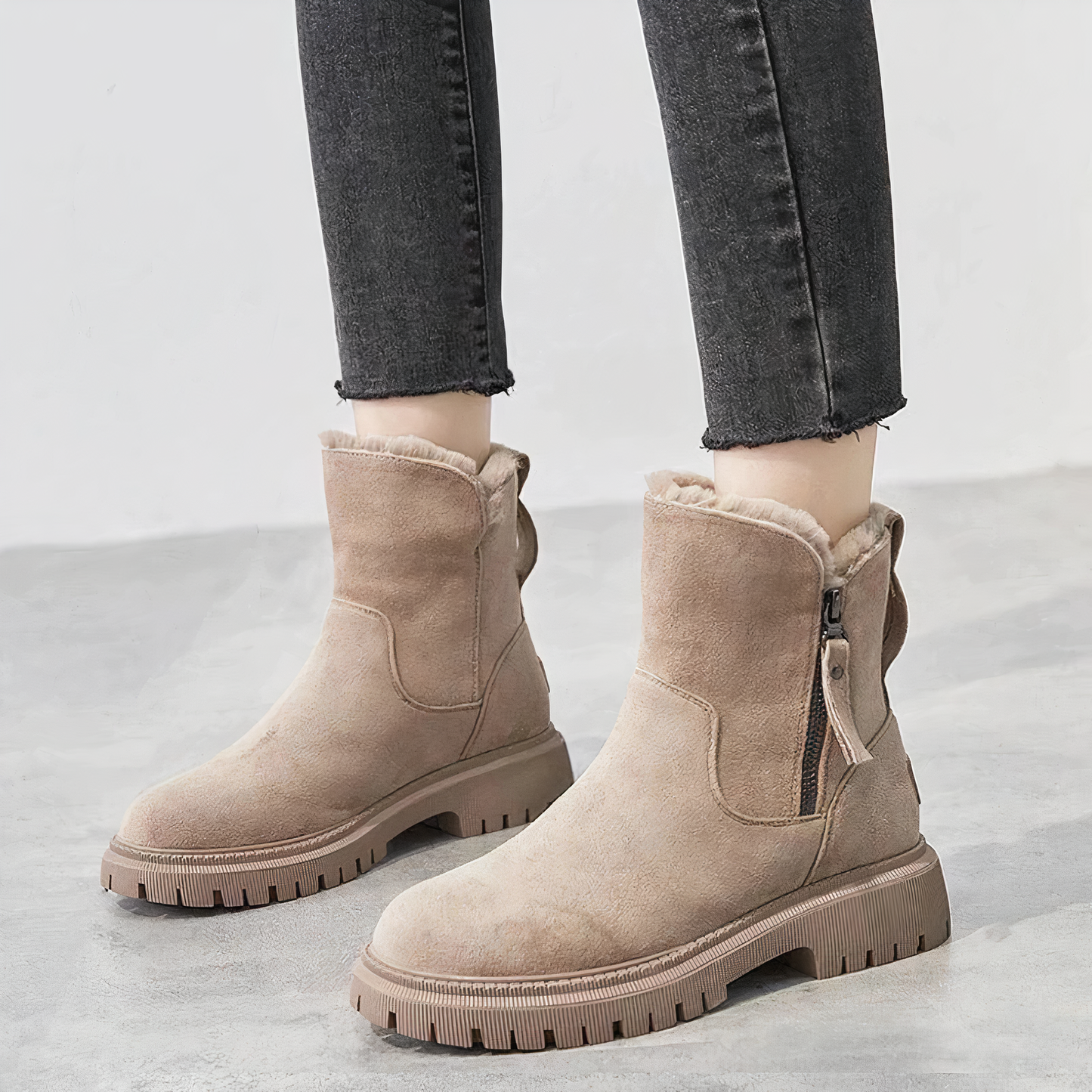 Winter Boots Ankle High Faux Fur Lined Warm