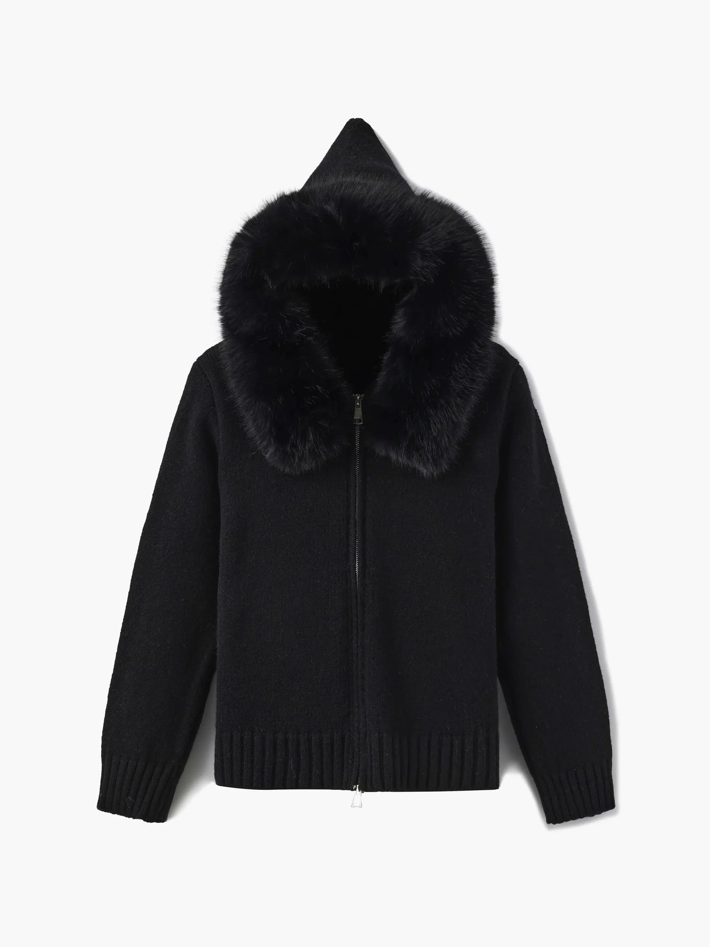 Women's Winter Jacket Grey Hood Faux Fur