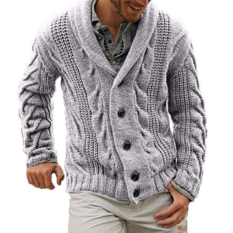 Men's Cardigan Warm With Buttons Chunky Knit