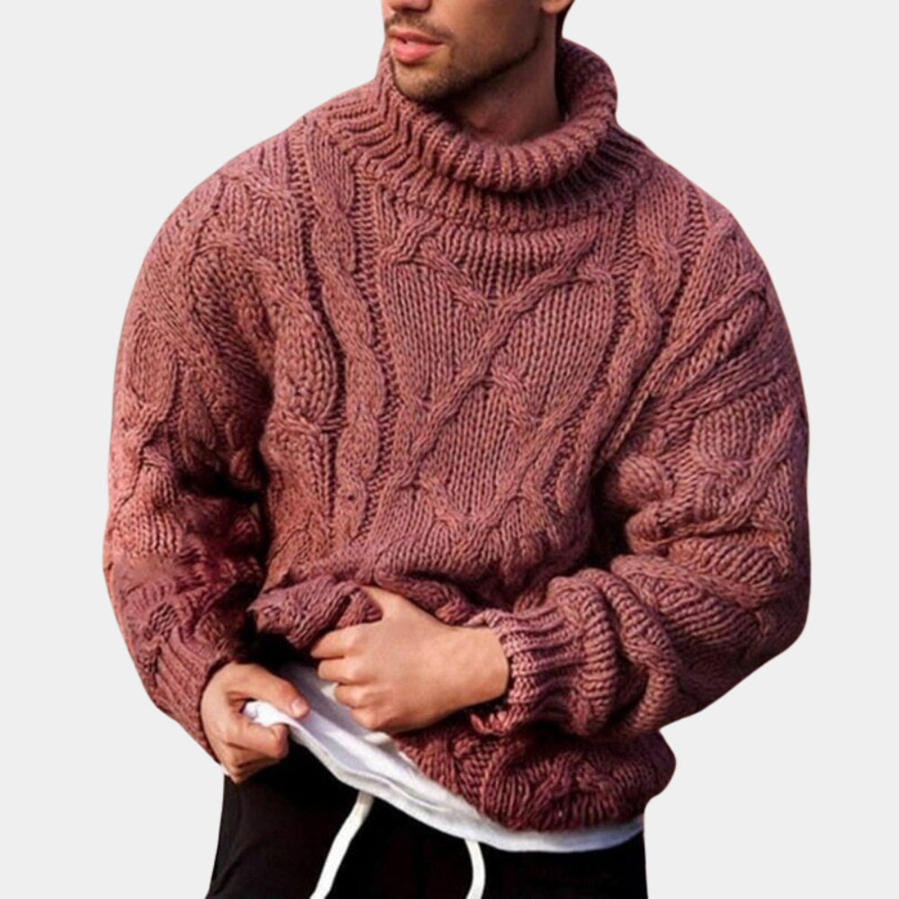 Men's Chunky Knit Turtleneck Sweater