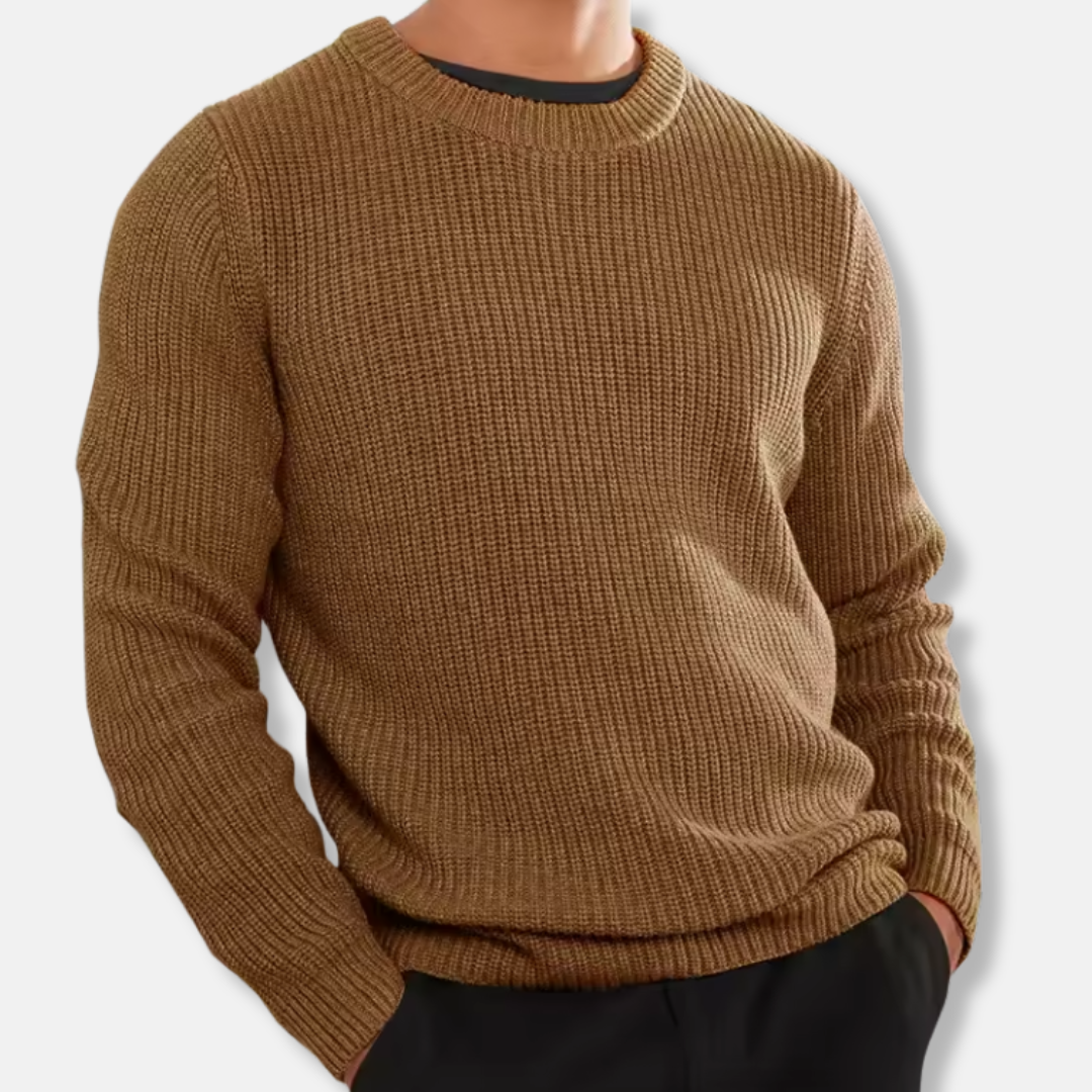 Comfortable Men's Rib-Knit Sweater