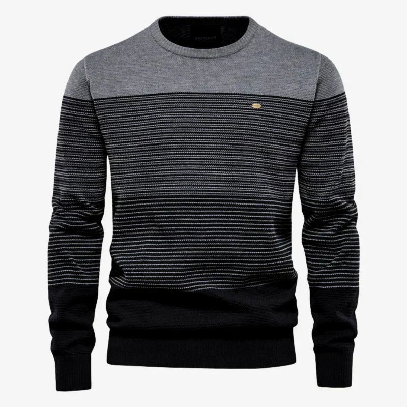 Men's Striped Crew Neck Knit Sweater