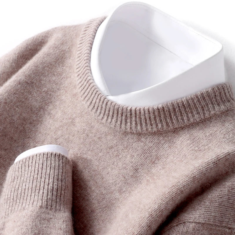 Men's Warm Knitted Round Neck Pullover