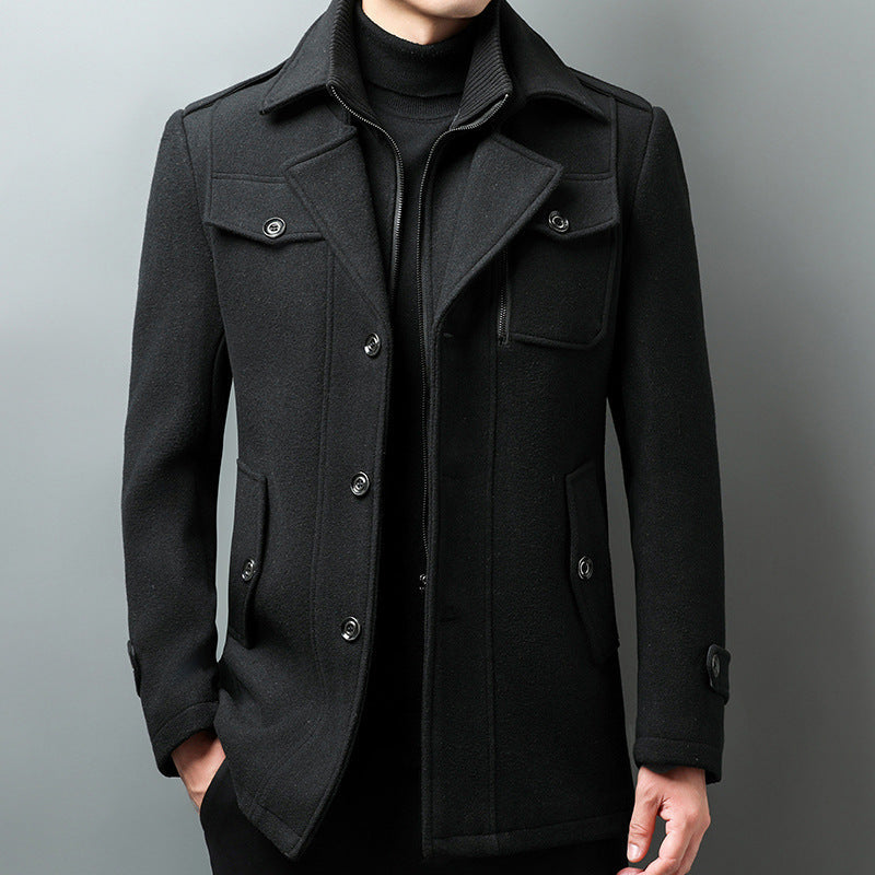 Elegant Women's Clothing | Structured Wool Dress Button Closure