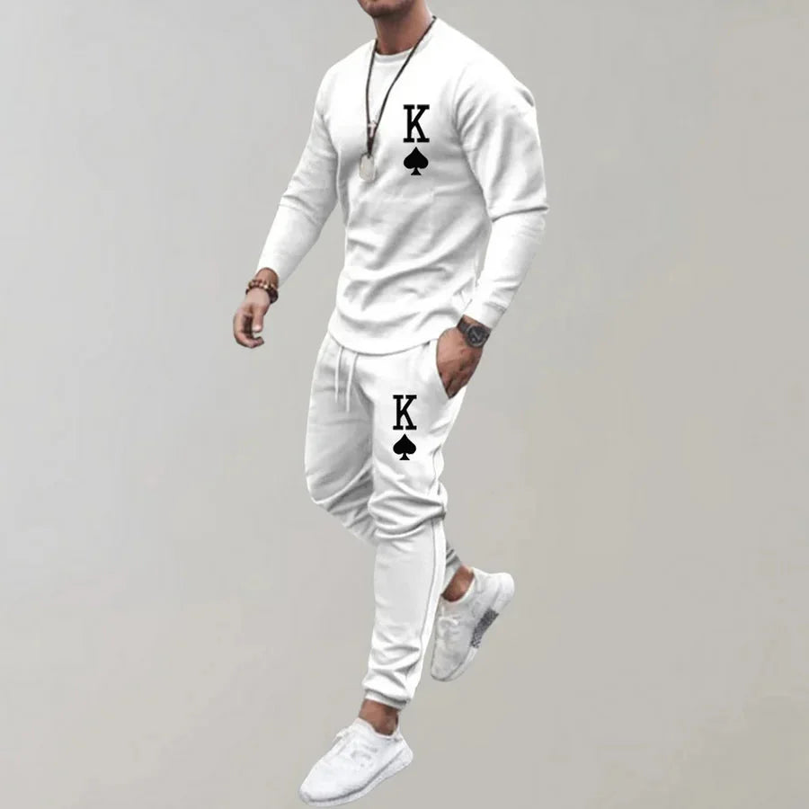 Men's Long Sleeve Tracksuit Jogging Set